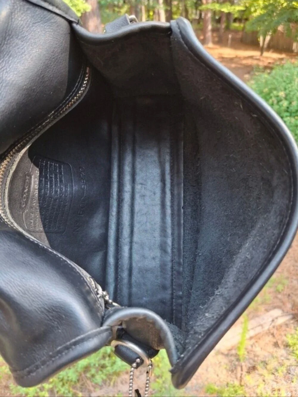 Rare VTG 2000 Coach Black Glove Tanned Leather Court Bag Nickel Hardware #9870